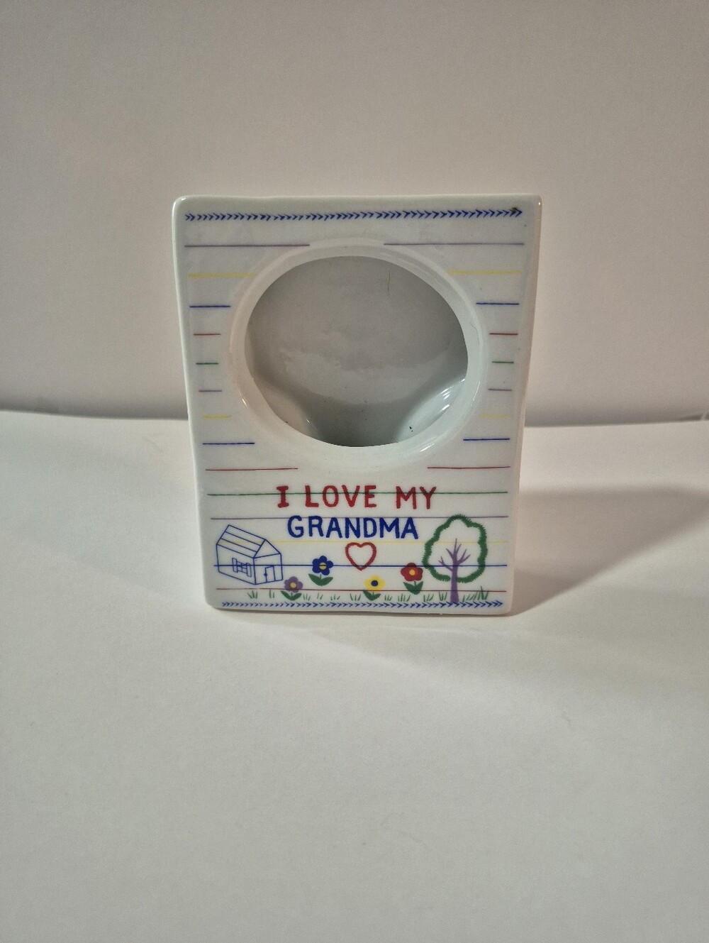 Vintage 90's I Love My Grandma Ceramic Frame 4" x 3 1/2"